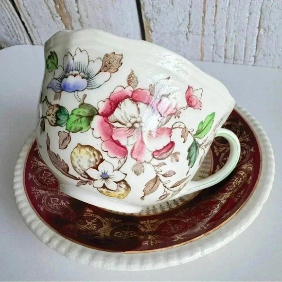 Vintage made in England bone china teacup &  saucer mixed set - Picture 1 of 8